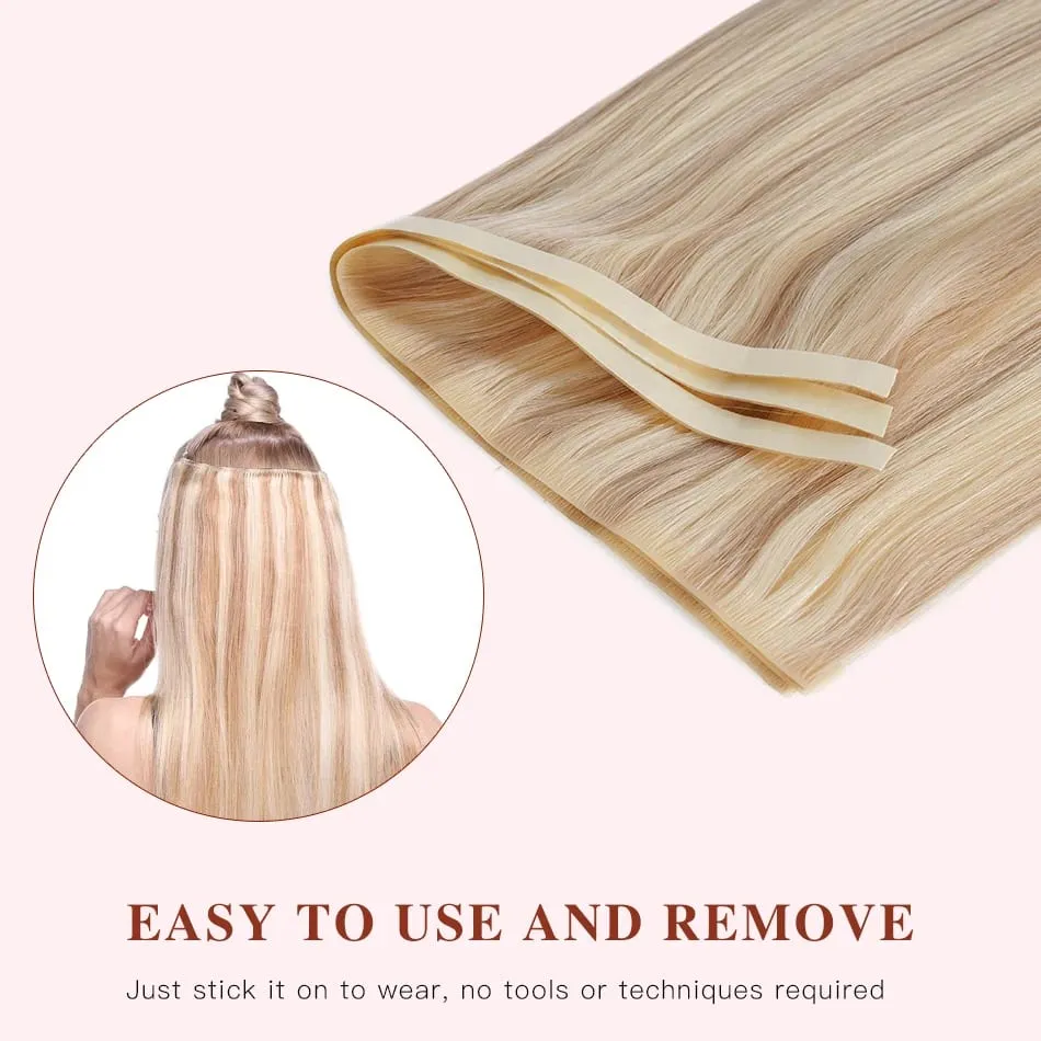Tape In Weft Hair Extensions Human Hair 50g Injected PU Long Weft Tape In Hair Extensions Real Human Hair Seamless Tape ins Weft