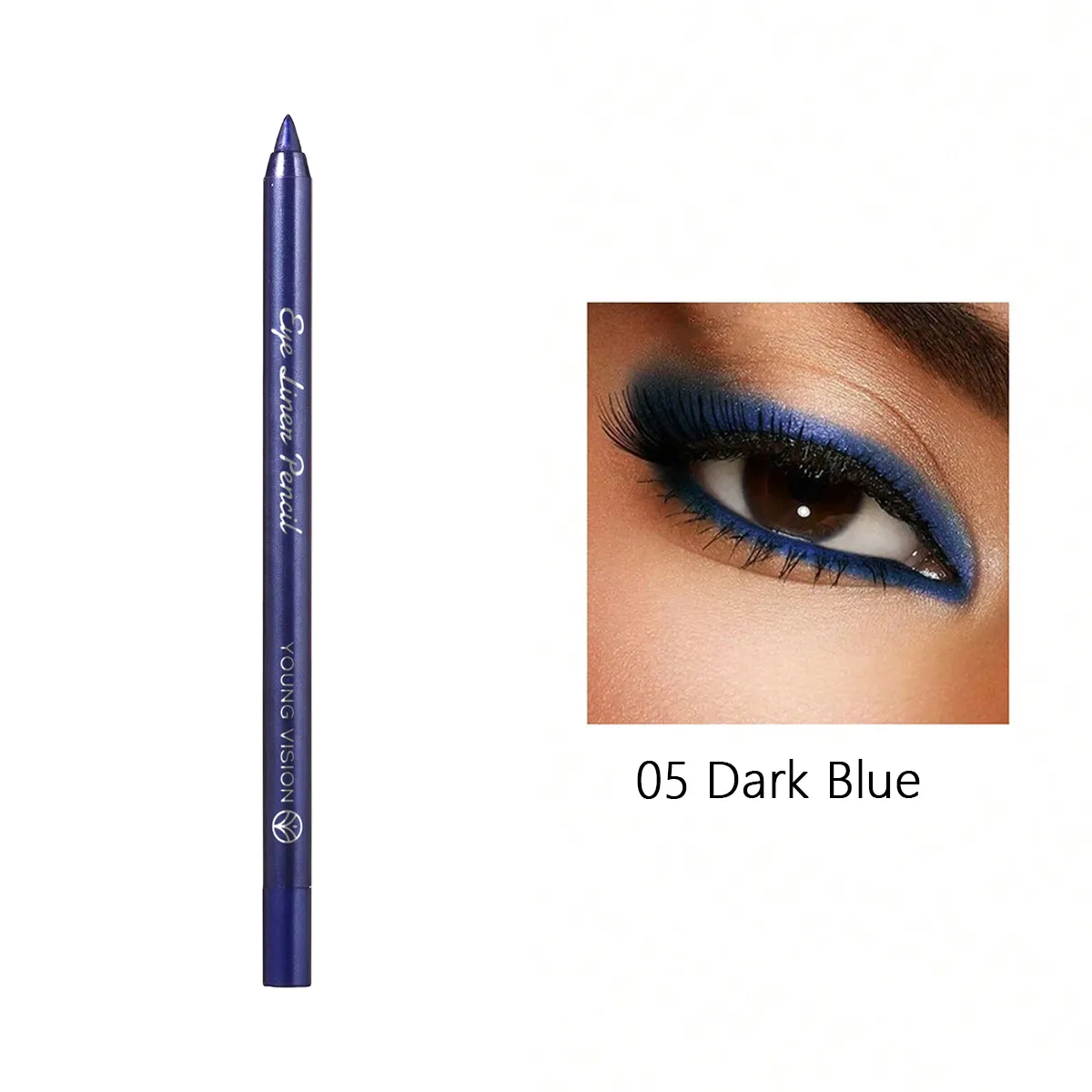Waterproof Pearlescent Blue Green Eyeliner Pencil Long-Lasting Metallic Glitter Eye Liner Gel High Pigmented Punk Eye Makeup