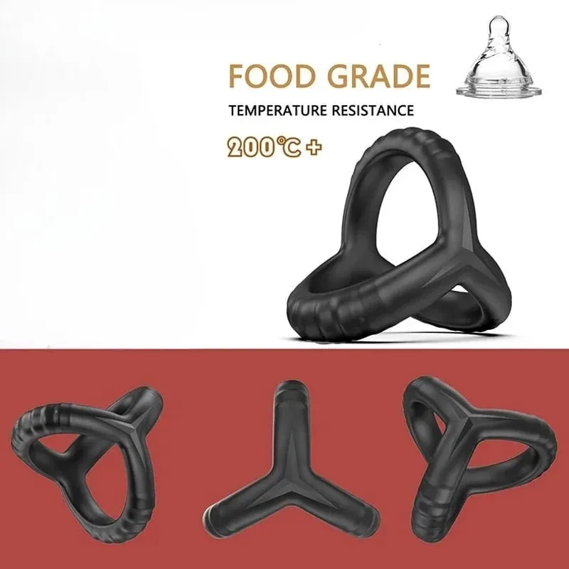 Soft Silicone Cock Ring Scrotum Bind Delay Ejaculation Penis Ring Chastity Cage Stronger Erection Sex Toys for Men BDSM Toys — image 3