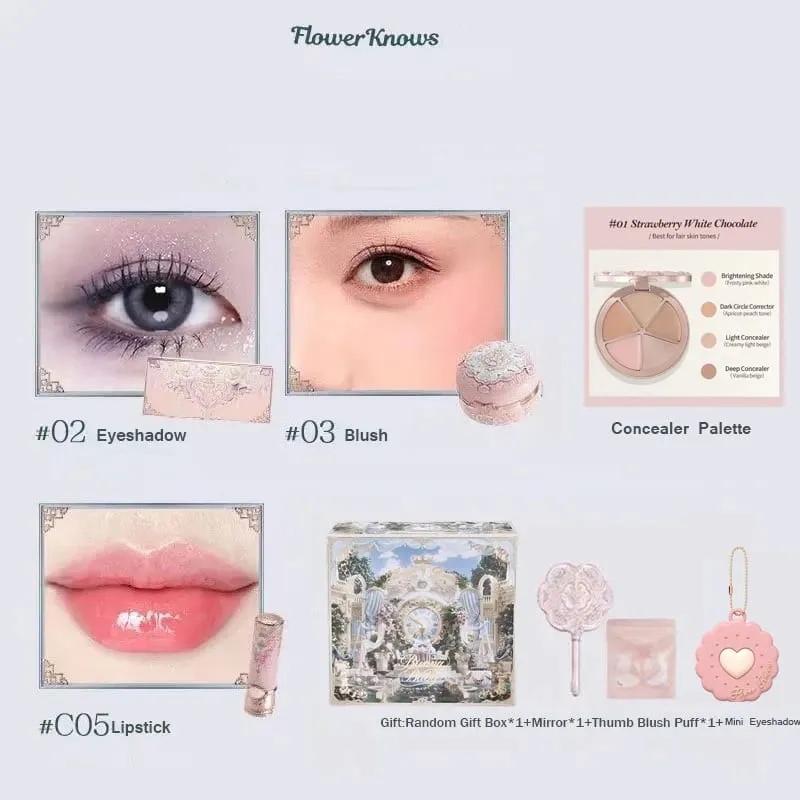 مجموعة هدايا Flowerknows Butterfly Cloud Collar Collection طقم مكياج، أحمر الخدود، أحمر الشفاه، ظلال العيون، الكل في صندوق واحد للنساء — image 9