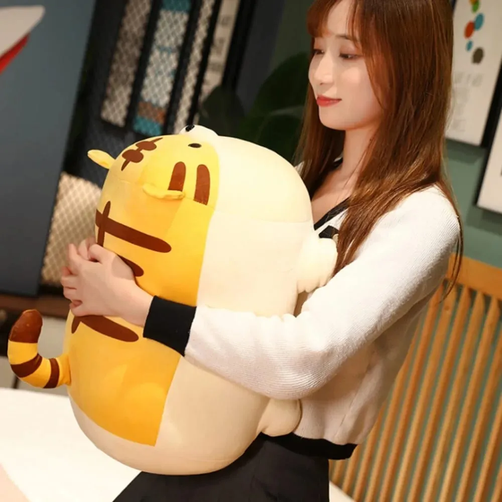 Creative Down Cotton Plush Pillow Cute Cartoon Stuffed Doll Soft Plush Tiger Plush Toy Daily Leisure