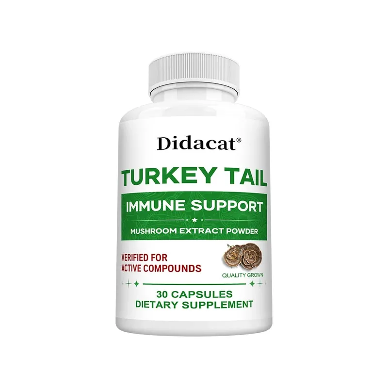 Turkey Tail Mushroom Supplement Boosts The Immune System Promotes Health and Vitality Vegan Non-GMO 120 Capsules