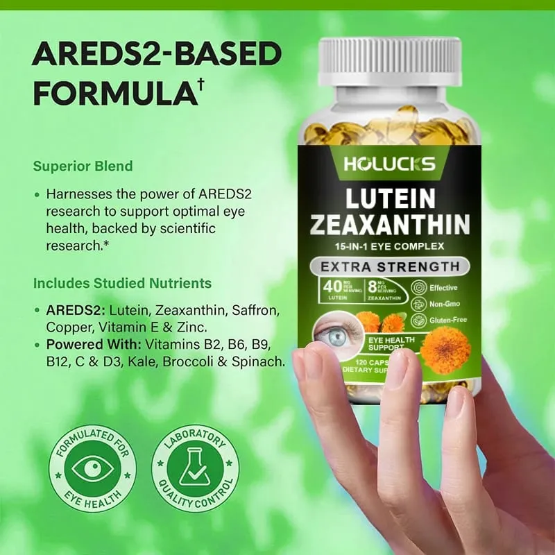 Pure Lutein Eye Care Capsules with Zeaxanthin & Vitamins Support Vision Clarity & Relieve Eye Fatigue & Immune Care