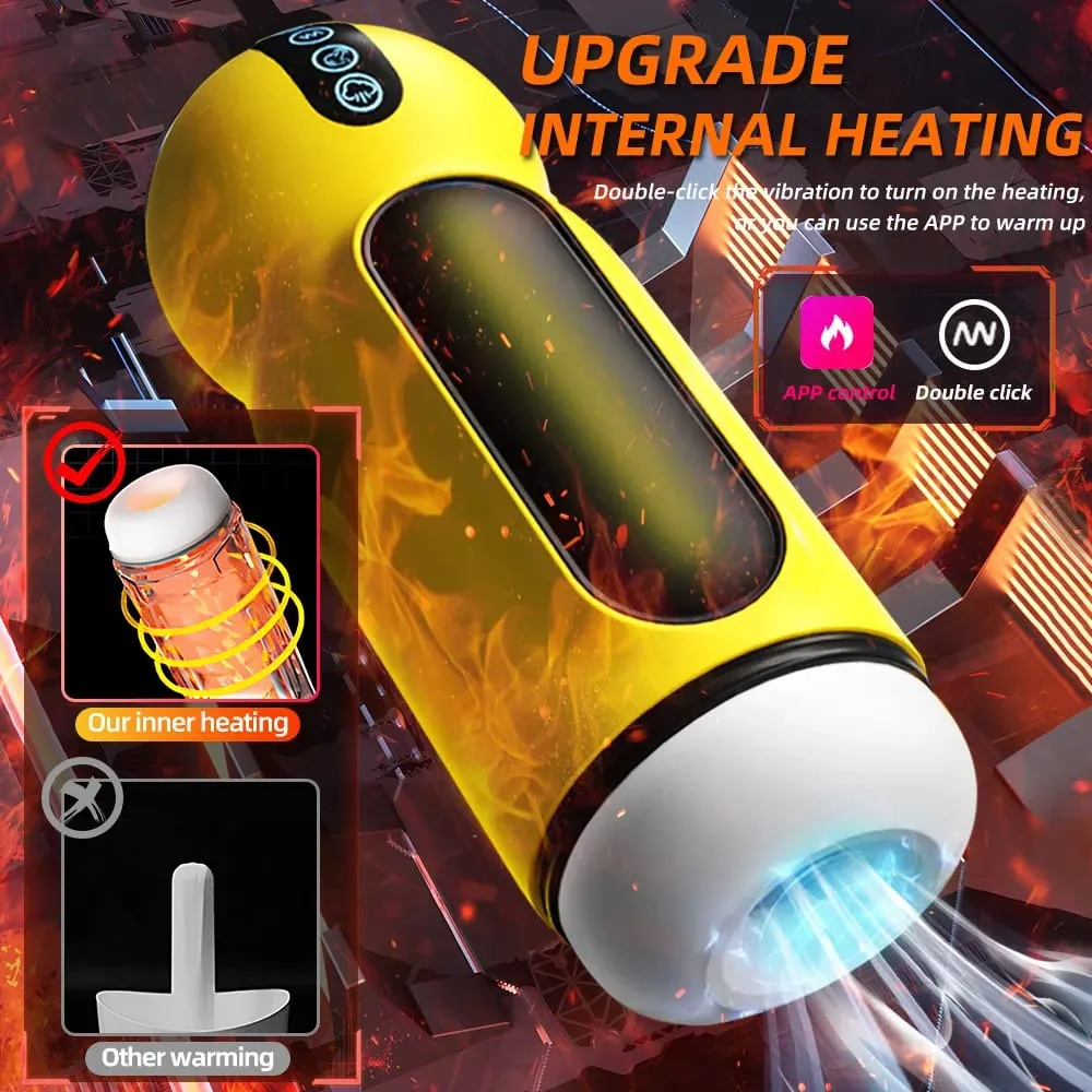Bluetooth Automatic Male Masturbator Cup Blowjob Sucking Heated Pussy Sex Machine for Men APP Remote Control Penis Vibrator Toy