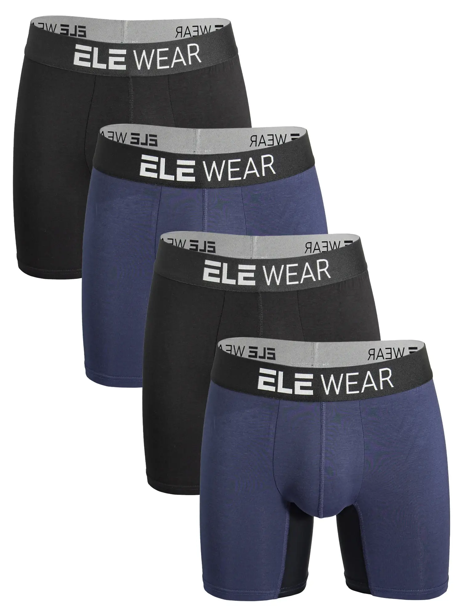 Bamboo 4pcs Men's Underwear Boxer Briefs For Men, Moisture-Wicking Long Sports Underwear