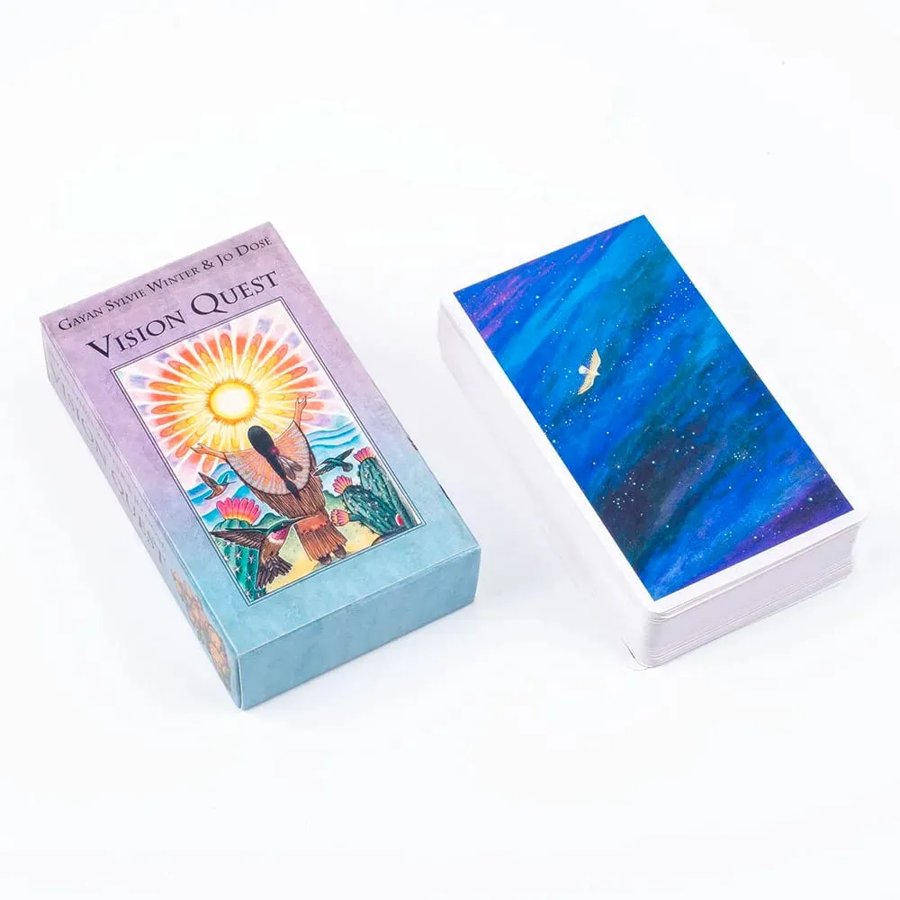 Hot Sales Vision Quest Ταρώ Τράπουλα 78 φύλλων 10,3*6cm Fate Divination Κάρτες Ταρώ FortuneTelling Παιχνίδια καρτών Party Επιτραπέζιο παιχνίδι