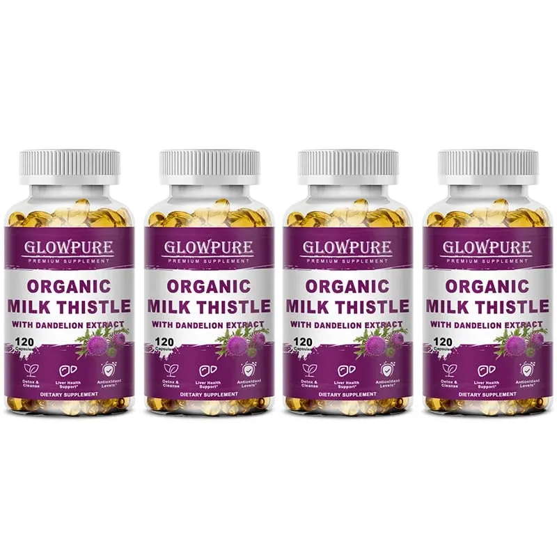 Organic Milk Thistle 9000mg - 30X Concentrated Extract with 80% Silymarin for Liver Cleanse Detox & Fatty Liver Support