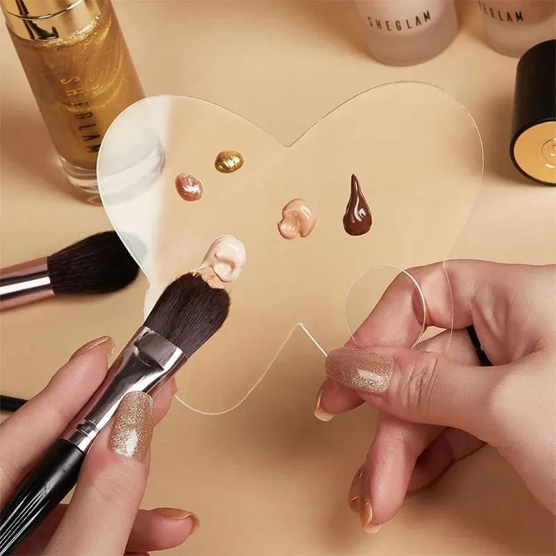 New Foundation Tray Transparent Acrylic Palette Tool Mixing Makeup Palette Makeup Spatula Artist Equipment Makeup Mixer CZYJ04