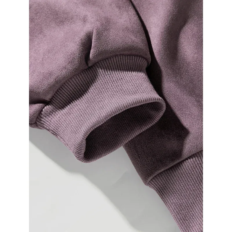 Sweat-shirt à manches longues pour homme, vêtement de marque violet, col rond, Baggy, décontracté, en daim, automne-hiver, 2026 — image 3