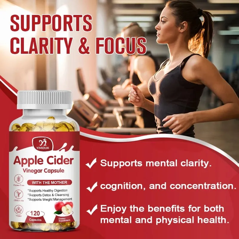 Apple Cider Vinegar Capsules 1600mg Supports Digestion Natural Cleansing Weight Management Immune Health & Metabolic Balance