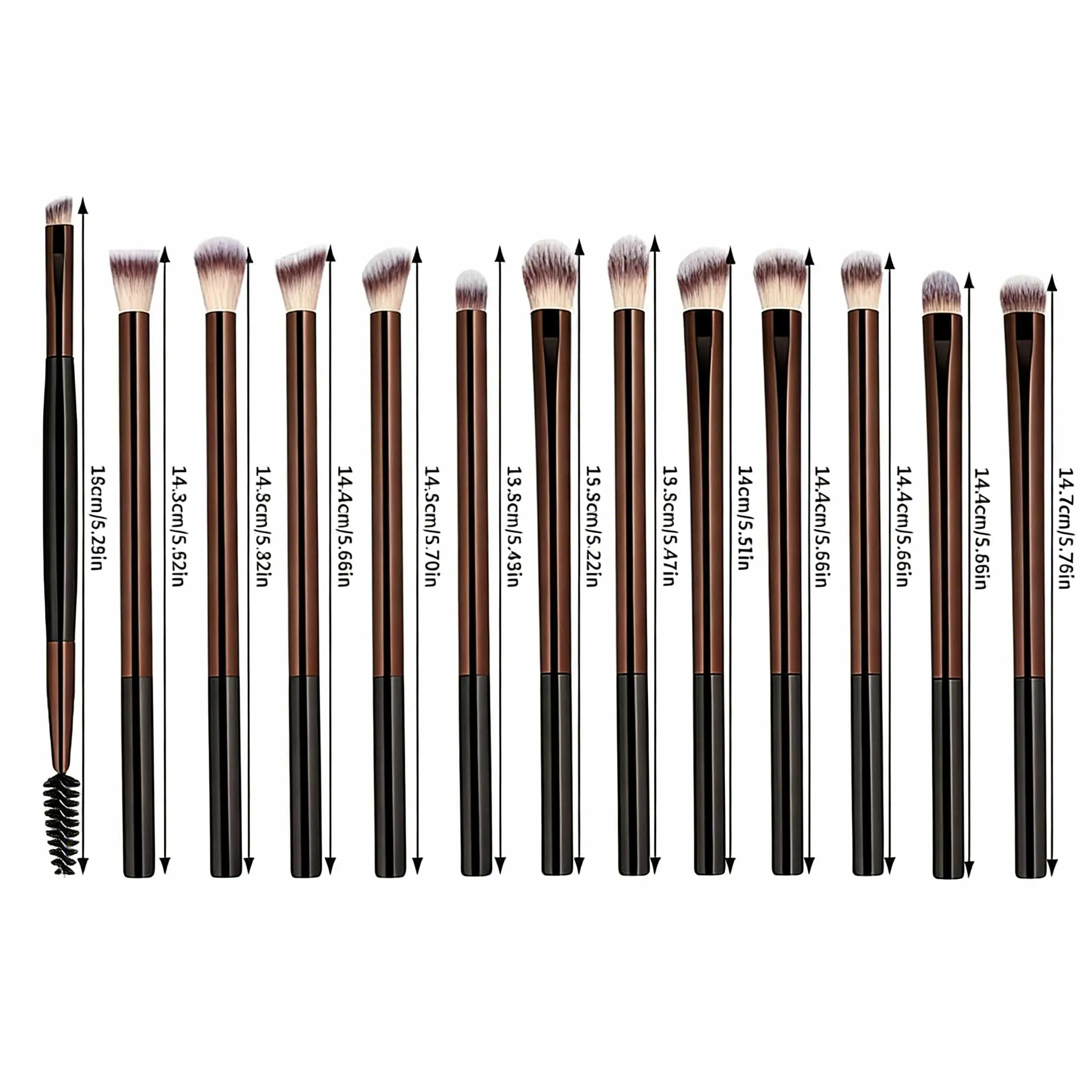 13 Pcs Makeup Brushes with Bag Multi-functional Eye Makeup Brush Set Professional Blending Eyeshadow Concealer Eyebrows Eyeline