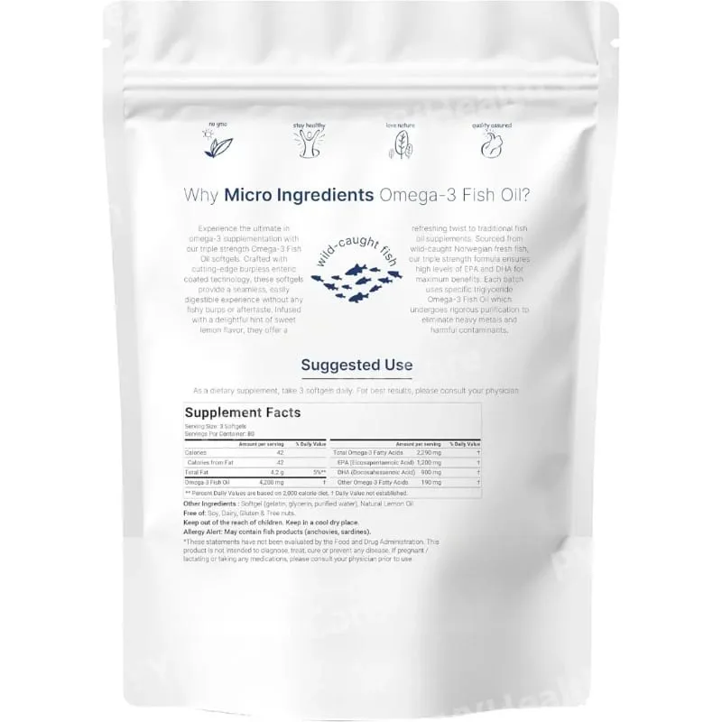 Triple Strength Omega 3 rybí olej doplňky 4200 mg EPA bez odřeniny s citronovou příchutí 1200 mg DHA 900 mg 240 měkkých gelů — image 6