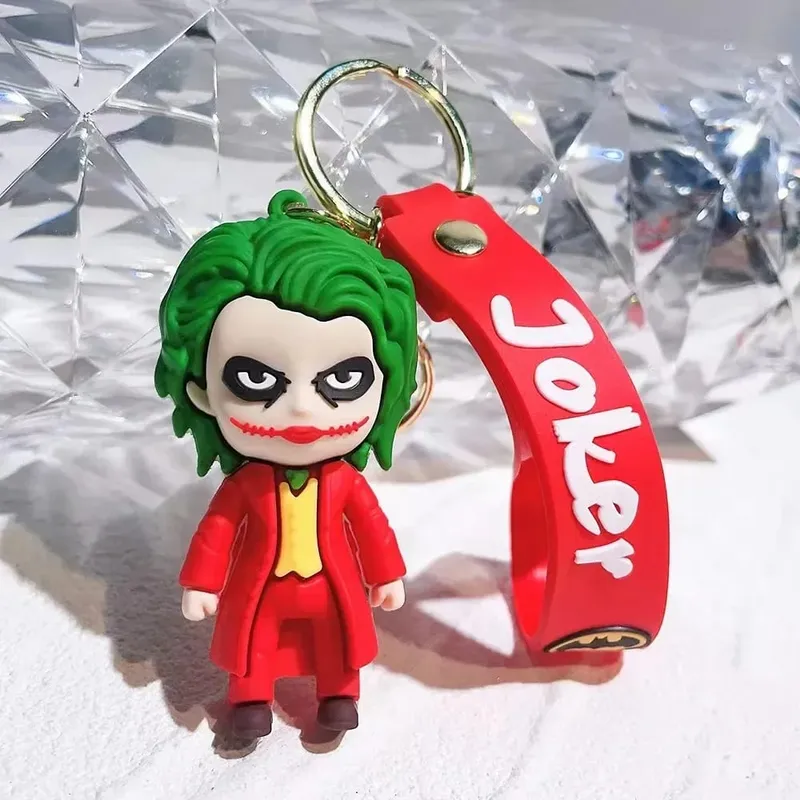 Cute Cartoon Keychain PVC Soft Rubber Animel Batman Joker Doll Pendant Ornaments Gift — image 2