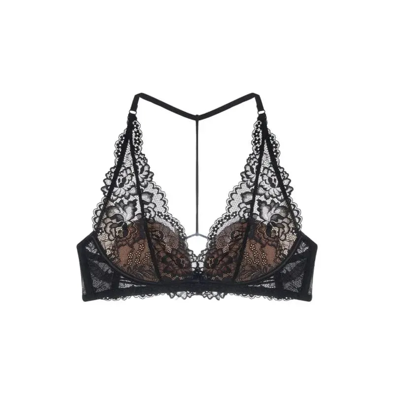French Vintage Lace Halter Bra Set Wireless Thin Cup Small Breast Push Up Anti Sag Lifting Soft Pure Desire Ladies Intimate Bras