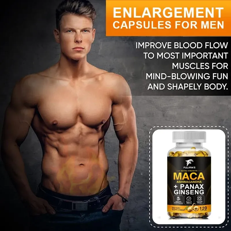 Triple Maca Blend with Ginseng & Ashwagandha Supplement Supports Reproductive Health Hormonal Balance Muscle & Stress Relief