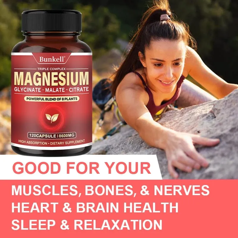 Magnesium Complex - Magnesium Glycinate Malate Citrate - Promotes Energy and Sleep Bone Health Gluten Free and Non-GMO — image 4