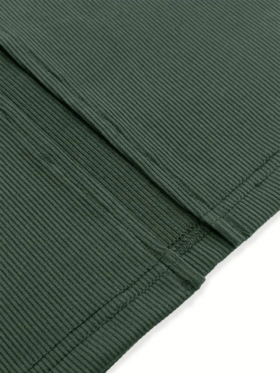 Women's Cold Shoulder Long Sleeve Ribbed Knit Midi Dress Slim Fit Solid Elegant All Seasons Office Work Daily Casual Party Wear