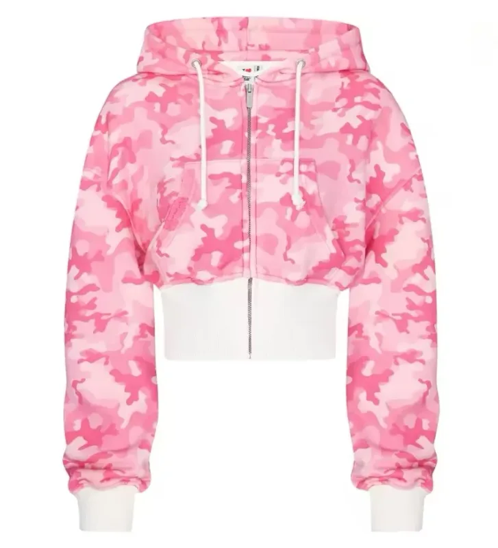 Y2K Vintage Oversized Cherry Blossom Embroidered Hooded Jacket Mens Womens Pink Zipper Coat Harajuku Hip Hop Graphic Streetwear