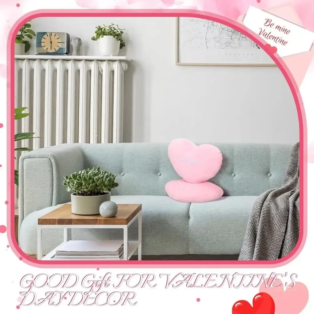 New Heart Shape Soft Pillow Home Decorative Valentines Day Heart Plush Pillow Stuffed Pillow Kids Birthday Gift — image 3