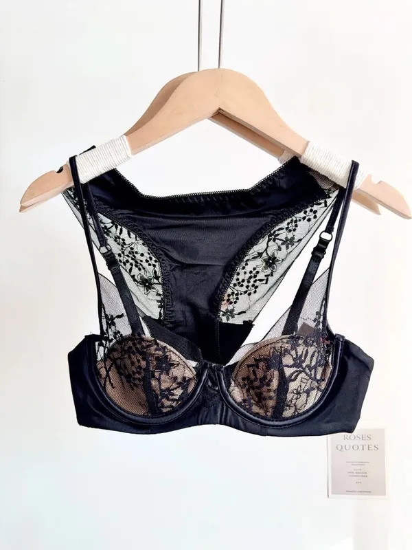 Comfort Lace Lingerie Bra Set Women Soft Underwire Thin Cup Push‑Up Breathable Intimates Suit For Small Bust Ladies Underwear