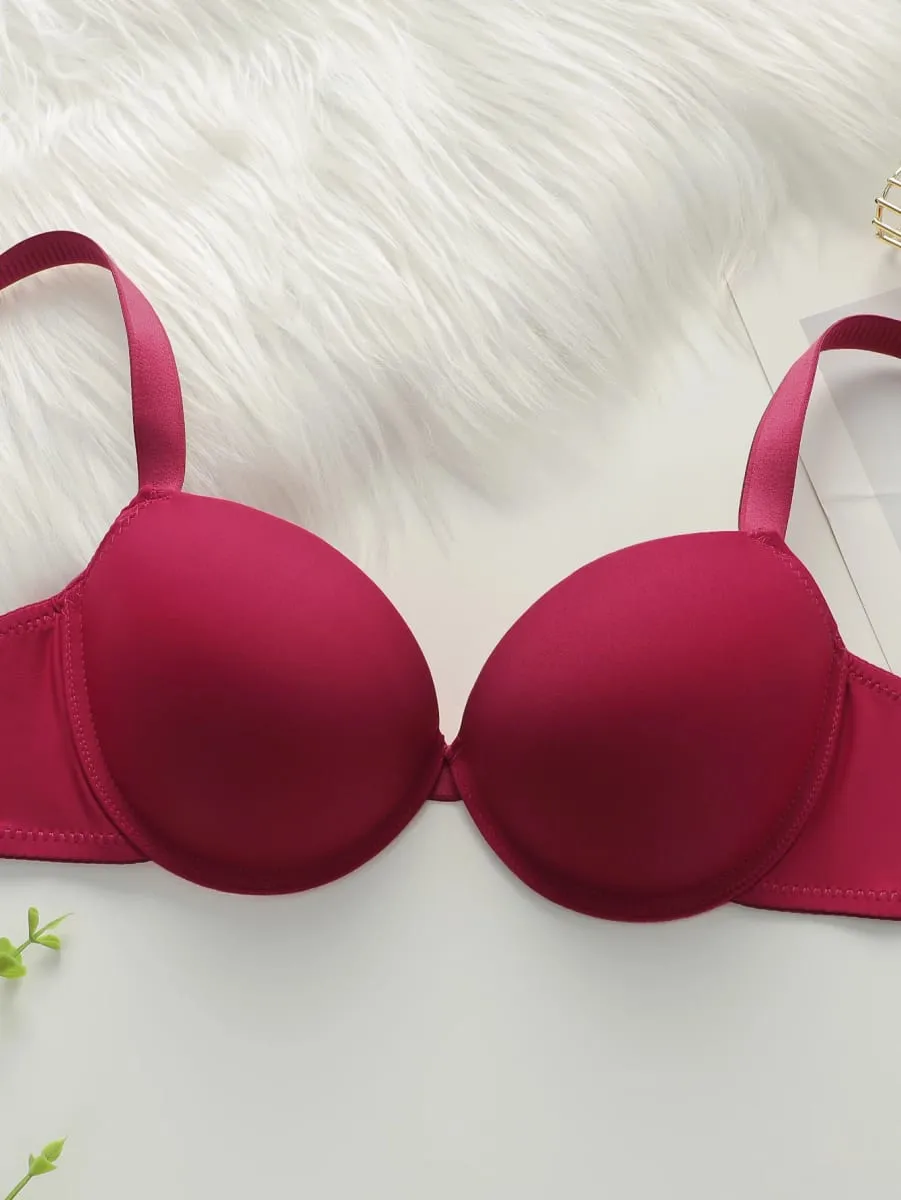 Thickened chest cushion gathering and lifting underwear set red sexy 2-piece set preferred for dating and gift giving B2051