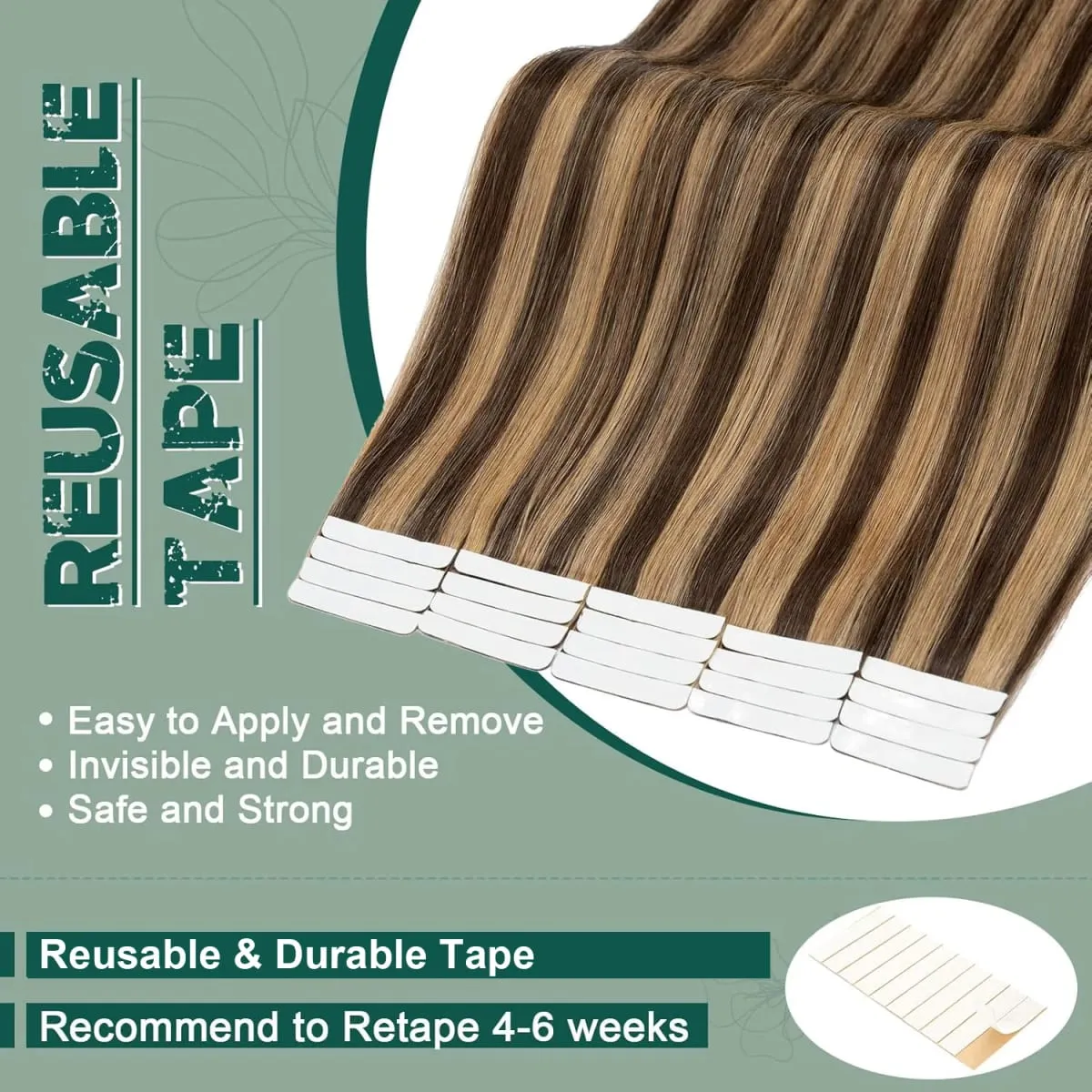 Highlight #4/27 Straight Tape In Hair Extensions 100% Human Hair Skin Weft Invisiable Tape In Human Hair Extensions 20/40/60pcs