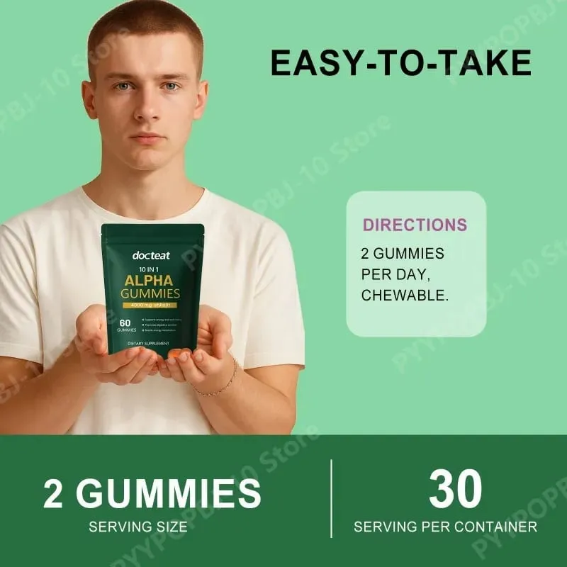 10 in 1 Shilajit Gummies 4000mg with Ashwagandha Root Extract 60 Gummies Energy Support Wellness Supplement for Adults — image 3