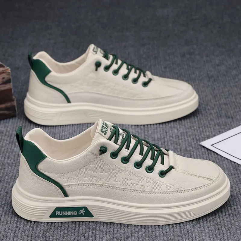 Men's Fashionable Solid Color Low-Top Shoes Comfortable Non-Slip Durable Casual Sneakers Suitable for Men's Outdoor Activities