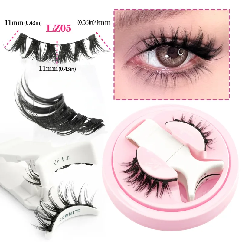 Magnetic Eyelashes 1Pair No Glue Needed 3D Natural Wispy Fake Lashes With Clip Reusable Women Beauty Eye Makeup
