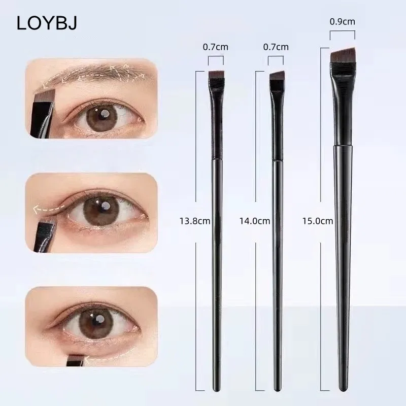 3/6/9/15/30PCS Ultra Thin Blade Eyeliner Brush Set Fine Angle Flat Eyebrow Brush Under The Eyes Flat Head Precise Detail Brushes