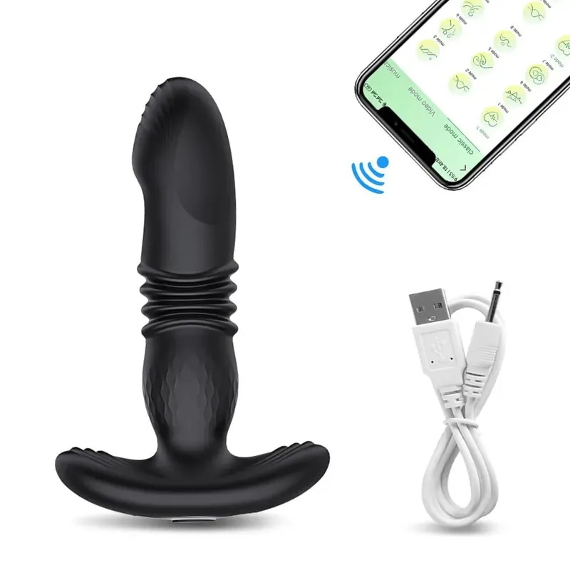 Telescópica vibratória butt plug anal app vibrador remoto sem fio brinquedos sexuais para mulheres bunda anal vibrador próstata massageador buttplug — image 9