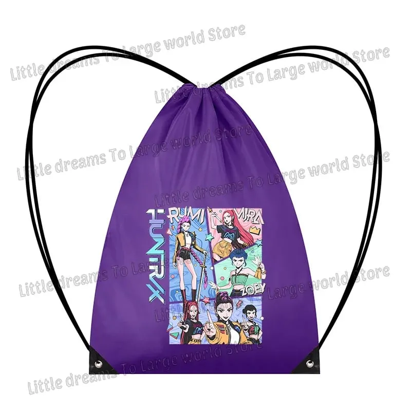 Anime Figure Drawstring Bag Portable Backpack Large Capacity Gym Sports Clothes Organizer Storage Pouch Bundle Pocket Women Gift