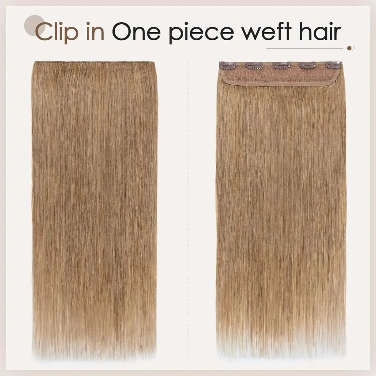 #8 Straight Clip Ins Human Hair Extensions 100% Human Hair 3/4 Full Head One Piece 5 Clips In Hair Extensions 100G/Set For Woman