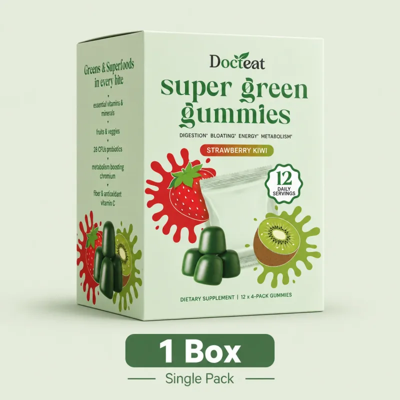 Super Green Superfood Gummies Multivitamin Vitamin A C D Chromium Antioxidant Immune Health Calcium Absorption 12 Servings — image 8