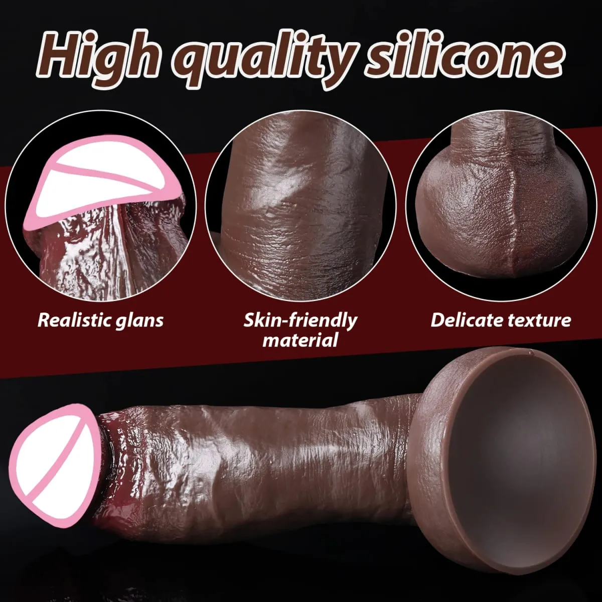 Pas cher peau douce sensation réaliste épais gode gay masturbateurs Silicone Dick grande ventouse pénis Plug Anal Sex Toy pour hommes femmes