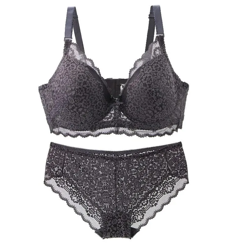 2024 New Black White Grey Red Blue Beige Bra Sets 34/75 36/80 38/85 40/90 42/95 44/100 BCDE Underwear For Women Lingerie — image 4
