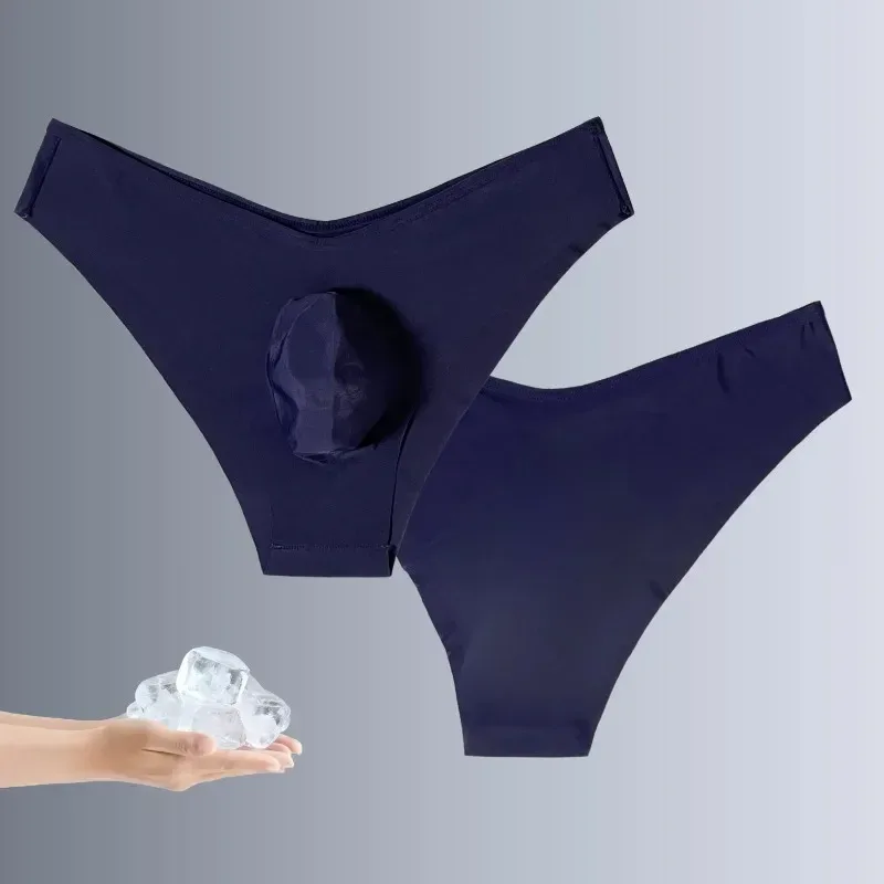 1 Piece Men's Sexy Semi Sheer V-Waist High Cut Briefs - Ultra-Thin Cool Touch Lightweight Breathable Soft Casual Men Underwear
