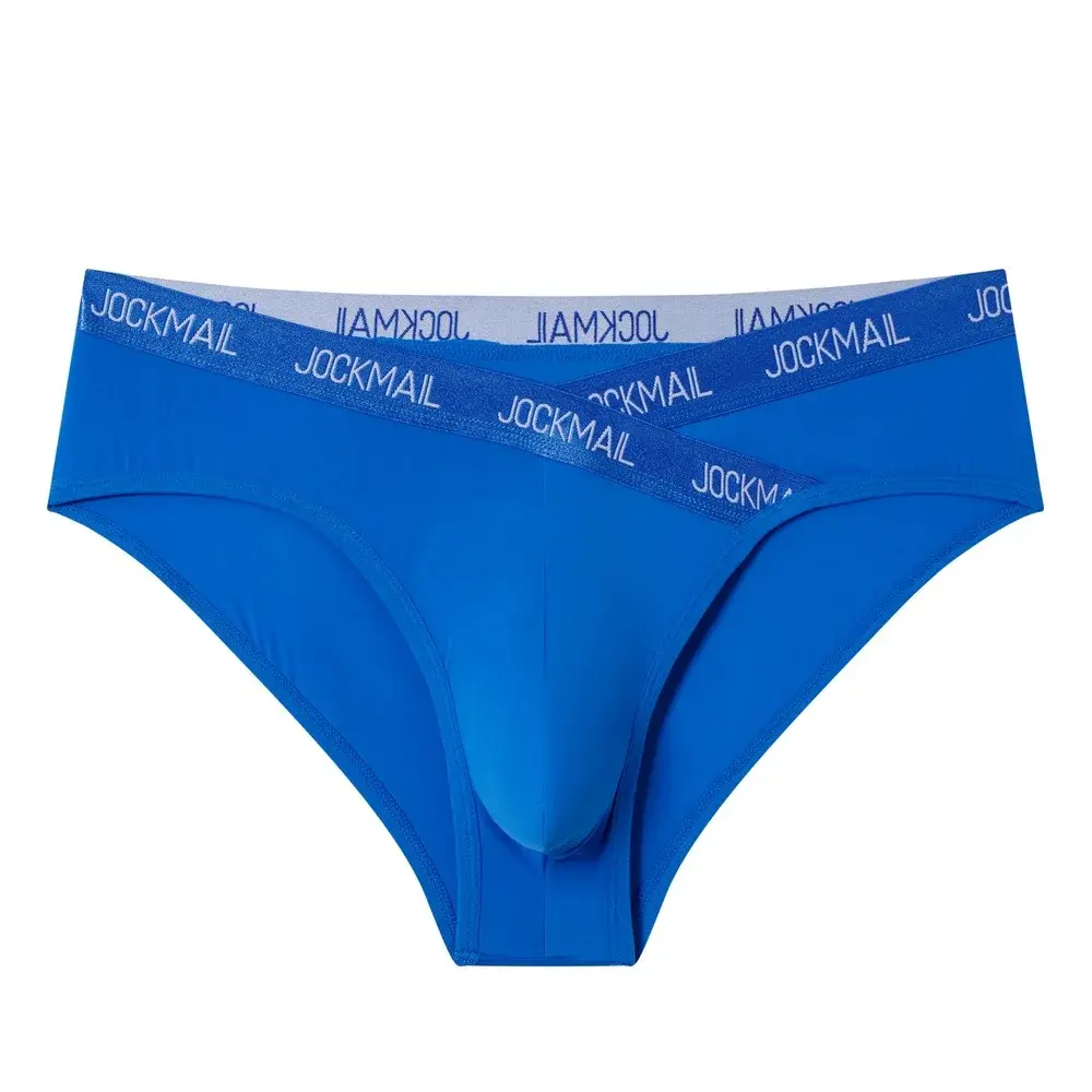 Jockmail Herren-Unterwäsche, niedrige Taille, sexy Brief, Sport, atmungsaktiv, Sommer-Eis-Seiden-Slip, große Tasche, Nylon, einfarbig, Mann-Höschen