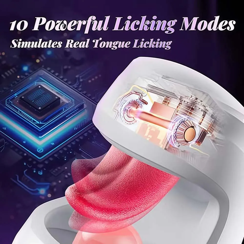 Telescopic Male Masturbation Cup Tongue Licking Penis Training Vibrator Blowjob Adult Sex Machine Penis Trainer Sex Toys for Men