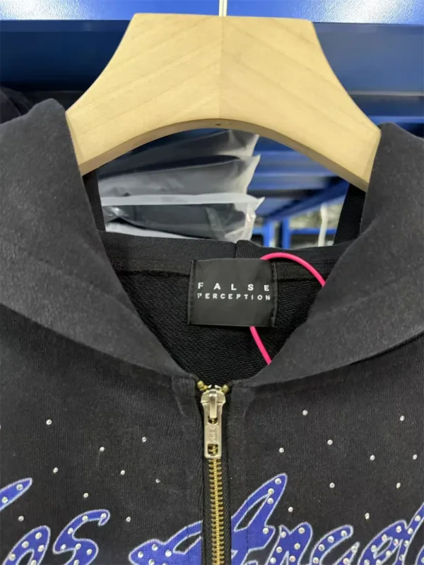 False Rhinestone Starry Sky Pattern Print Washed Zipper Loose Hoodie Street Casual Cotton Versatile Sports Trendy Sweatshirt