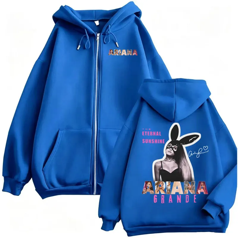 Ariana Grande Eternal Sunshine Tour Jacket Sweatshirt Coats Men Women Fashion Aesthetic Zip Up Hoodies High Quality Zipper Hoody