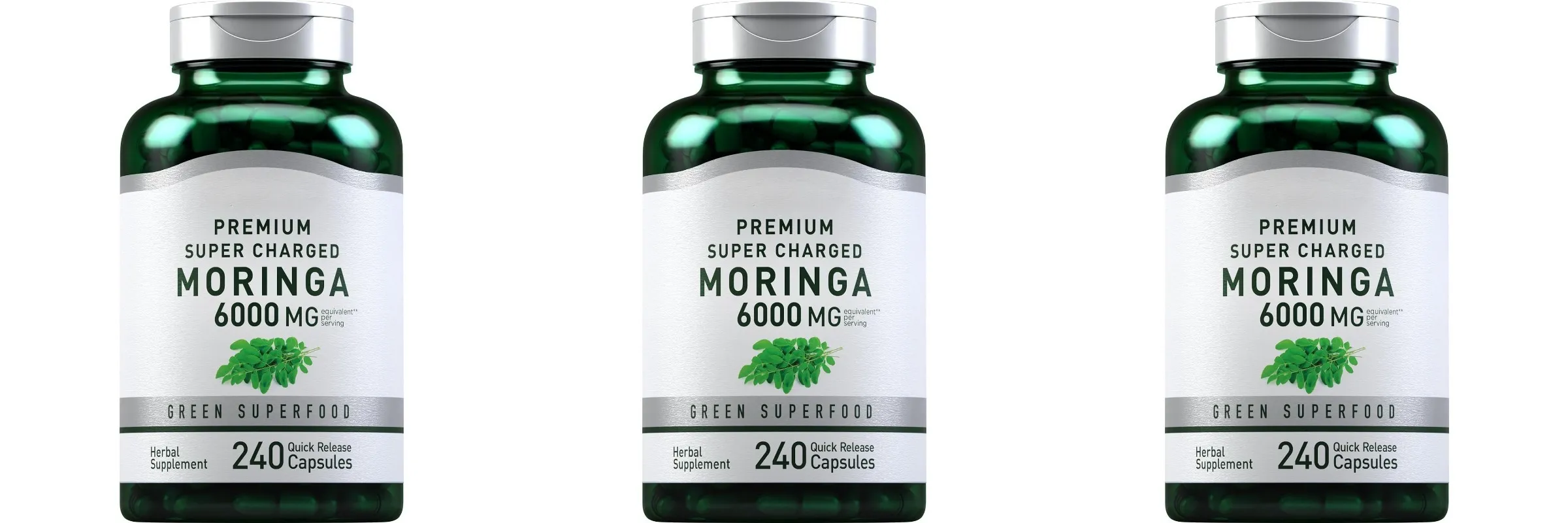 Moringa Oleifera Supplement 6000mg Concentrated Leaf Extract Supports Overall Health & Wellness Non-GMO 240 Capsules for adult