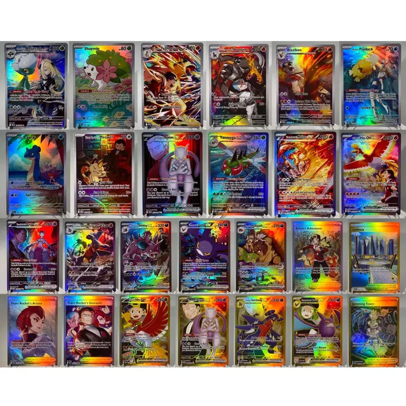 Paldea Evolved PKM Cards PTCG4-C GX Rainbow Magikarp Raichu Tyranitar Iono Rare Collection Battle Toys Gifts for Hobbies
