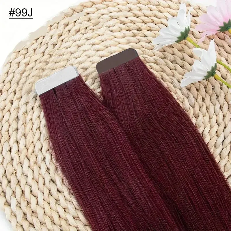 High Quality Tape Hair Extensions Full Ends Straight Hair 18-30 Inch Double Sided Adhesive Tape in Different Colors
