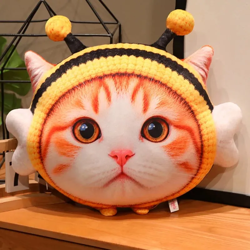 New 40cm Lifelike Animal Cat Plush Pillow 3D Printing Simulation Cat Plush Toy Stuffed Decor Gift Birthday Gifts Room Decoration