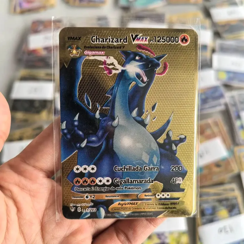 10000HP Charizard Vmax Pokemon Cards Metal English Card Arceus GX Vstar V Golden Limited Kids Gift Game Battle Collection Cards