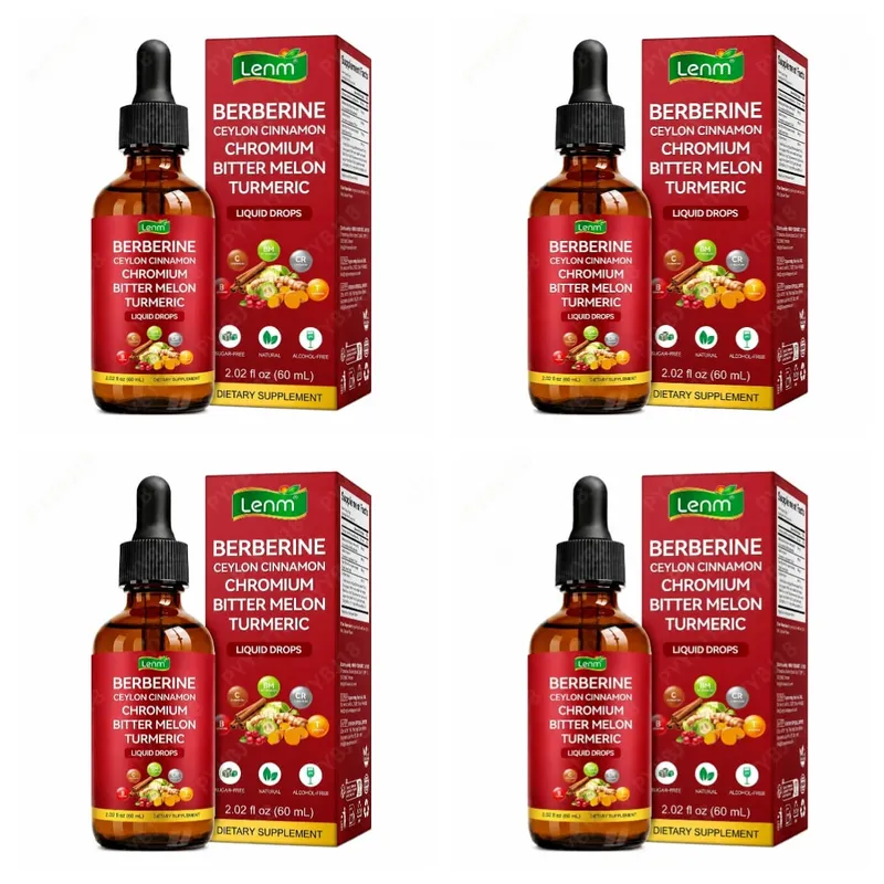 Berberine Liquid Drops Chromium & Ceylon Cinnamon Supports Vitality Metabolic Wellness Digestive Health Sugar-Free Non-GMO 60ml