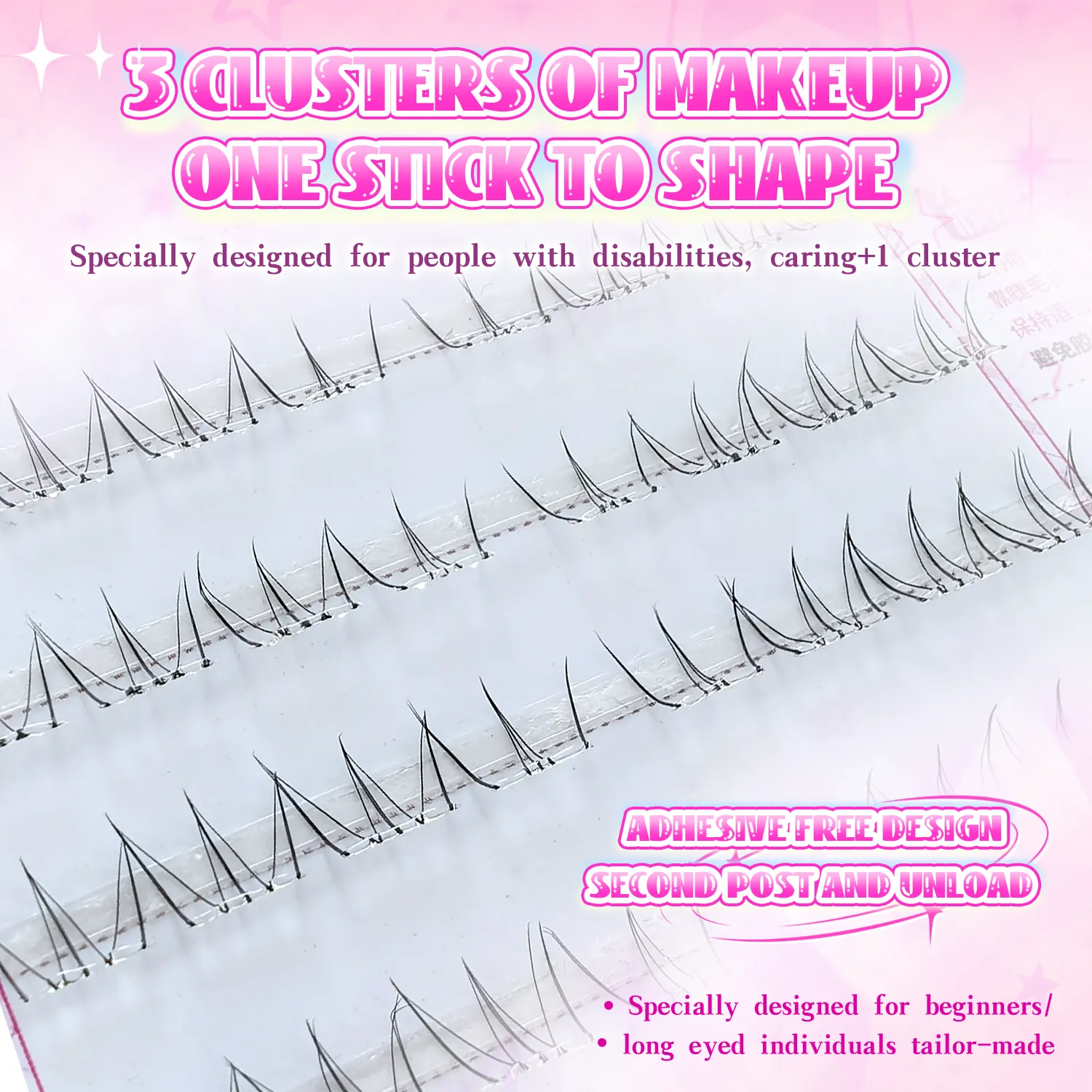 Glue-Free Cat Eye Lower Eyelashes 6 Rows Natural Wispy Look Reusable Soft Lightweight Comfortable Easy to Wear for Beginners