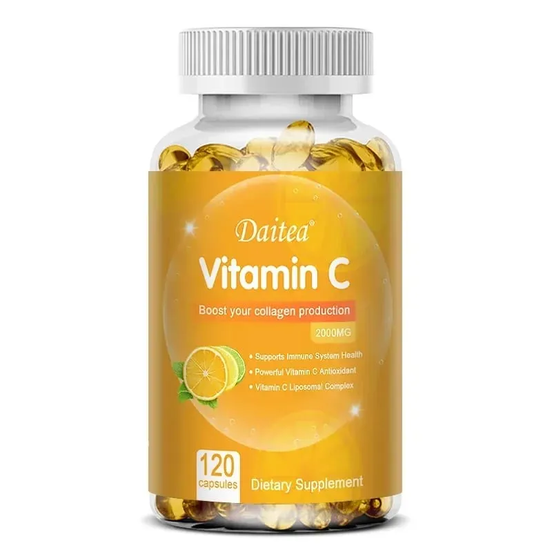 Vitamin C Promotes Collagen Production - 2000 Mg Promote Skin Hair Nails and Immune Health Dietary Supplements