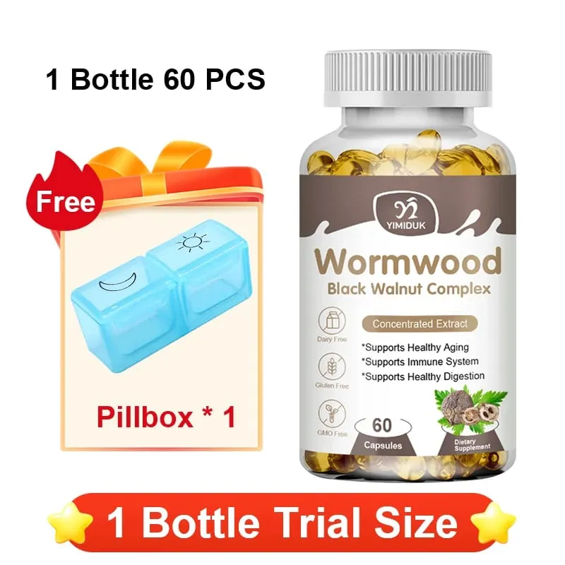 Premium Wormwood Cleanse Supplement with Black Walnut Clove & Quassia Supports Intestinal Health Detox & Digestive Balance